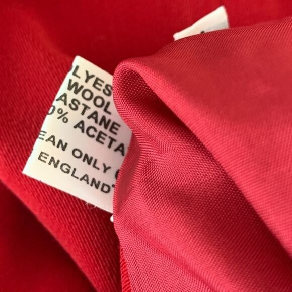 Charles Gray Red Wool Pencil Skirt Size 4 | Lined Classic Fall Holiday Work - Picture 10 of 10